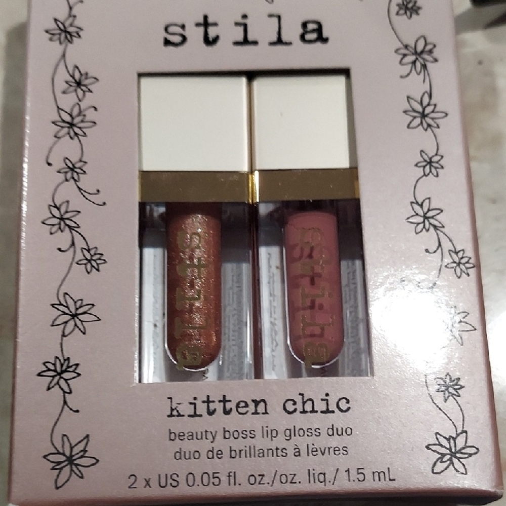Stila Kitten Chic Lip Gloss Duo - Rose Gold & Light Pink